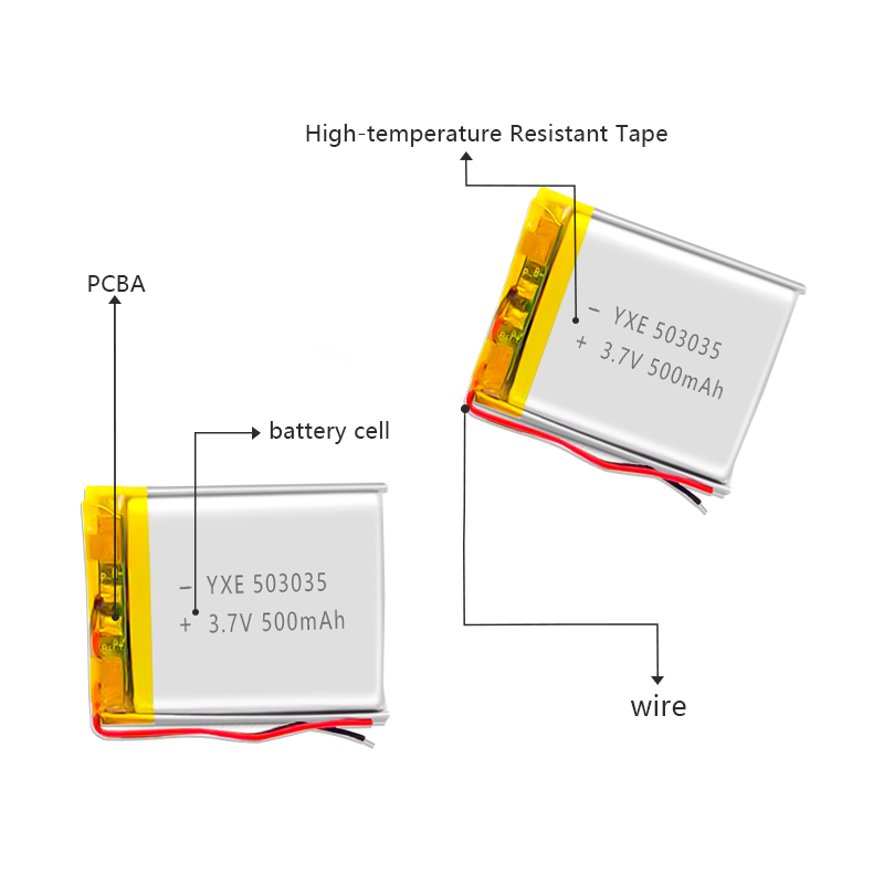 3.7 V Li-ion Battery 503035-500mah